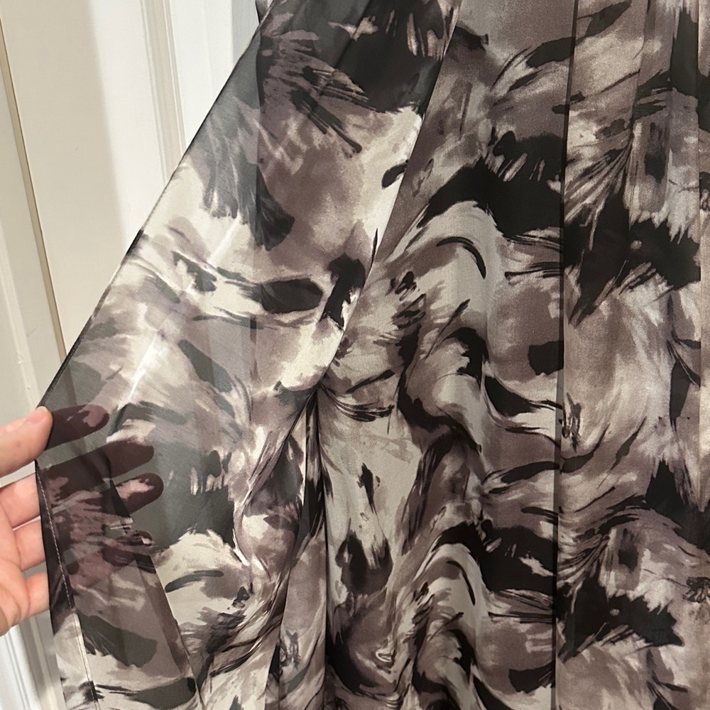 Tadashi Shoji Elegant Black and Gray Strapless Gown - Picture 2 of 5